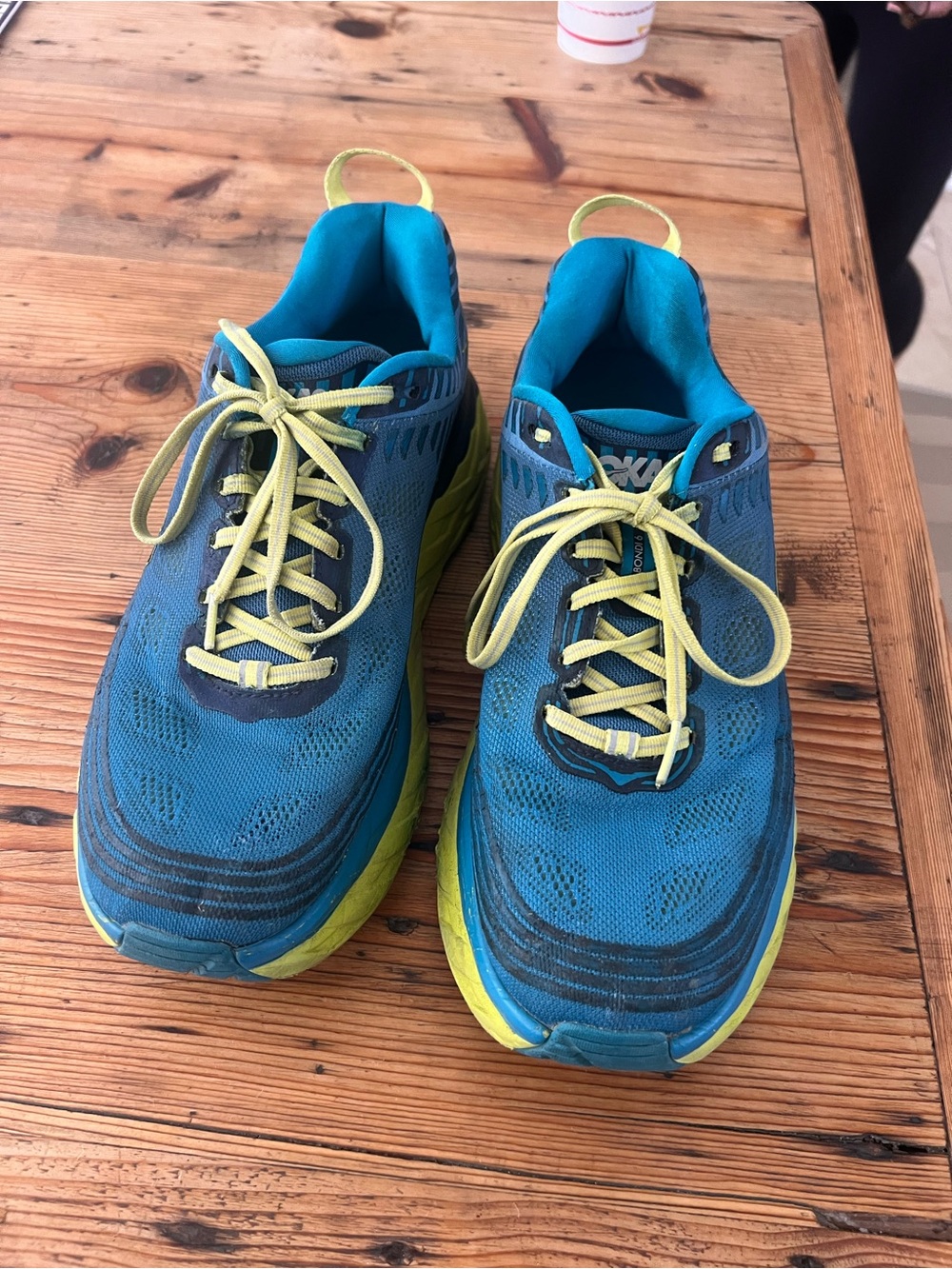 Hoka Blue with Lime Accent Running Shoes